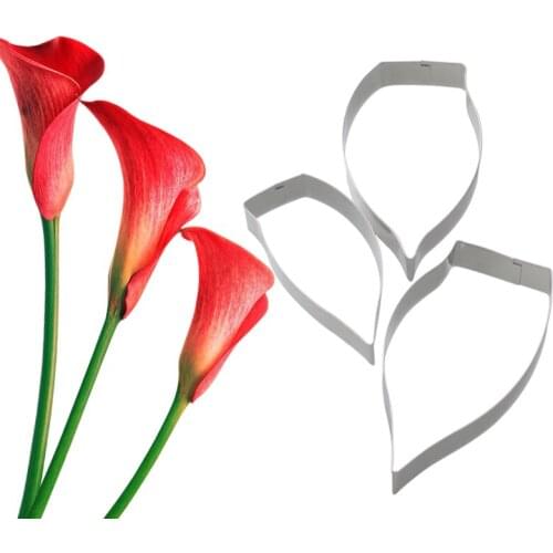 Calla lily Petal 3Pcs Cookie Cutter Stainless Stell Pastry & Biscuit Baking Cutter Cake Mold Fondant Tools