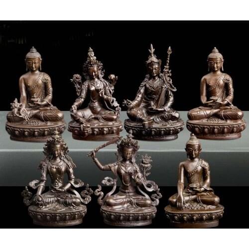 7PCS # HOME CAR Pocket handmade Buddha Patron saint God Sakyamuni Medicine Guru Rinpoche Green Tara Amitabha Bodhisattva Manjusr