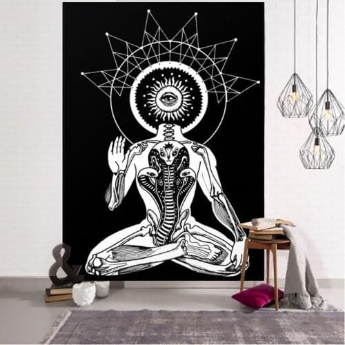 Witch High Priest Tarot Art Tapestry Dormitory Constellation Hippie Horoscope Wall Mount Mandala Yoga Halloween Carpet