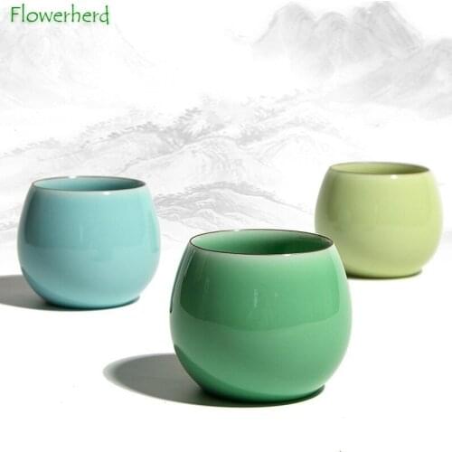 Ceramic Porcelain Tea Cup Teaware Kung Fu Tea Set Cup Celadon Home Hospitality Tea Cup Spring Cup Water Cup