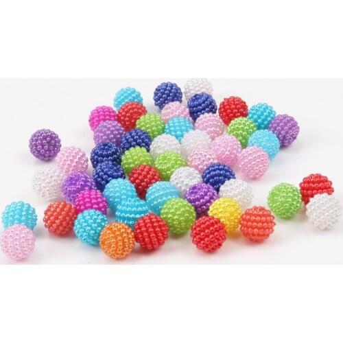 Blend Color Pearl Waxberry Ball Shape Round Acrylic Spacer Beads Fit Decoration Jewelry Handmade DIY Accessoies 14mm 25pcs