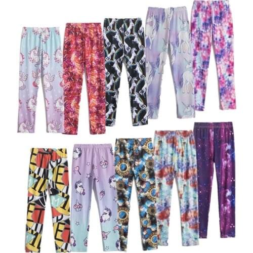 Kid Girls Spring Skinny Leggings Toddler Infant Cartoon Print Elastic Leggings Children Cotton Unicron Soft Girls Pencil Pants