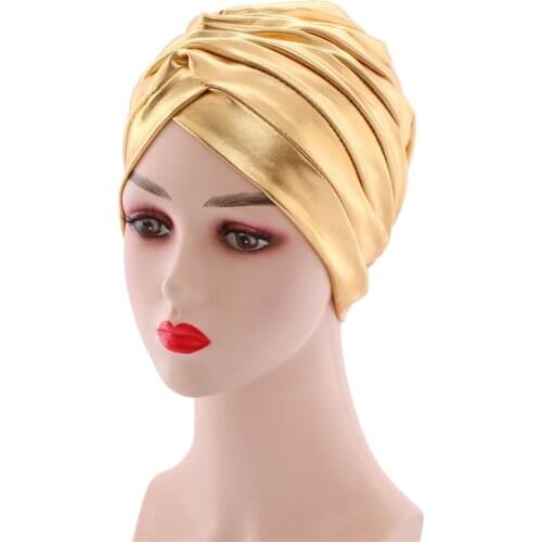 Trendy Twisted India Hat Female Head Wraps Women Turban Bonnet Muslim Headscarf Cap African Headtie