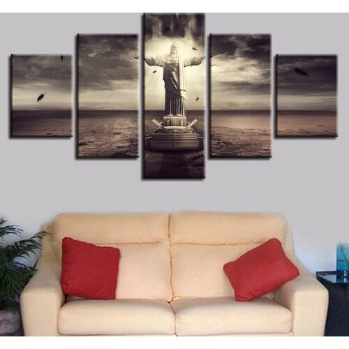 Modular Canvas HD Prints Posters Home Decor Wall Art Pictures 5 Pieces Godfather worship statue Paintings No Frame