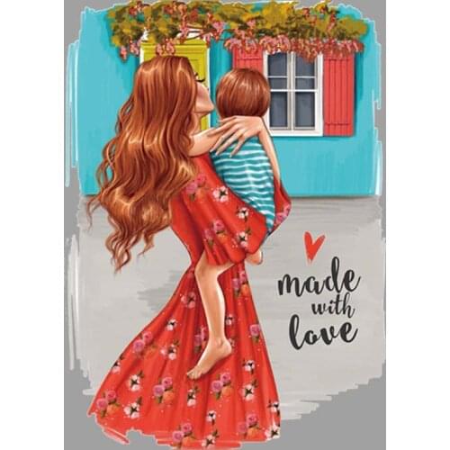 Great Mom Transfer Patch Vinyl Diy Tops Appliqued Fashion Heat Transfer Home Decor Patch Cute Family Clothes Pattern