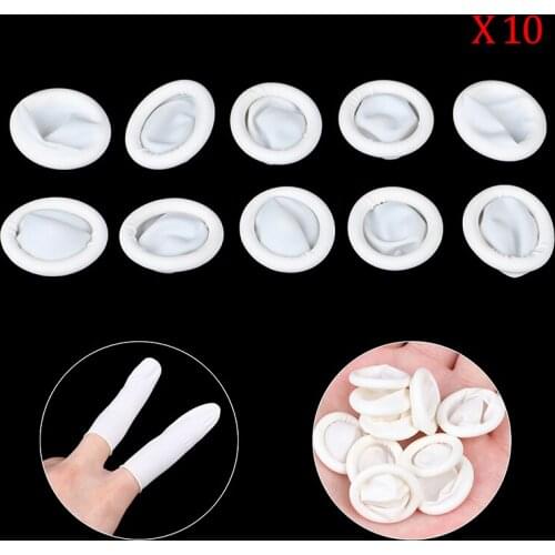 Hot 10pcs Finger Cots Latex Finger Stall Finger Guard Tips Disposable Small Rubber Gloves Protective Anti Static Nail Art Tools