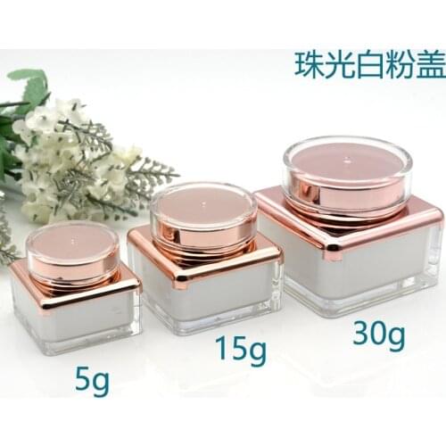 Empty Jars Refillable Bottles 5g-30g Cosmetic Jars Makeup Container Thickened Silver White Rose Gold Lid Square Bottle Cream Jar