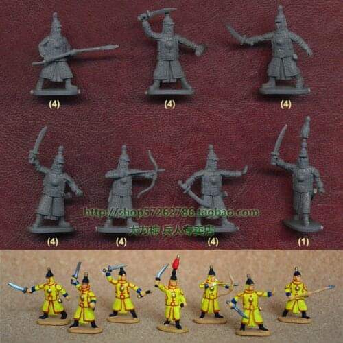 Pvc figure model toy qing dynasty soldier 7pcs/set