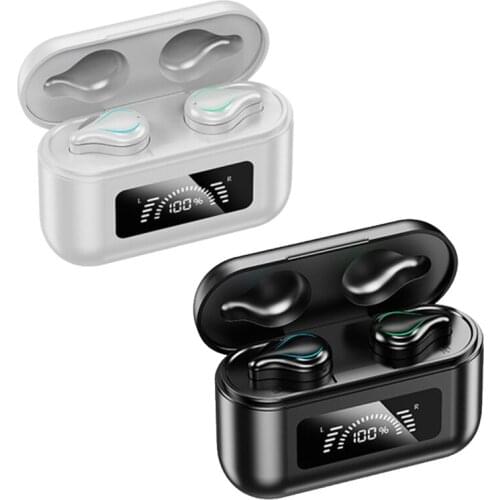 True Wireless Headphones TWS Bluetooth Earphones 2000MAh LED Sports Earbuds HiFi 9D Stereo Headset with Microphone