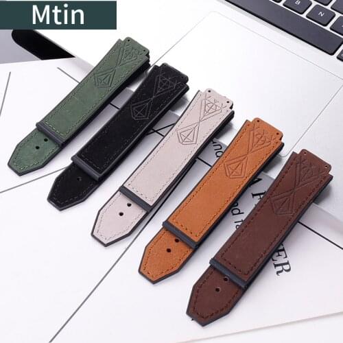 Rubber strap men For Hublot watch strap 19mmx25mm outdoor sports leather strap ladies wristband watch accessories Watchbands