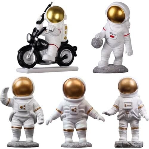 Craft Polyresin Resin Spaceman Statue Figurines Home Shelf Study Room Astronaut Sculpture Free Standing Indoor Décor Souvenirs