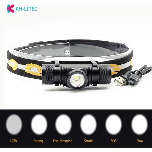 LED CREE XM l2 USB LED Headlamp Waterproof Headlamp LED Headlight 18650 Rechargeable Battery Torch Head Flashlight Camping Light