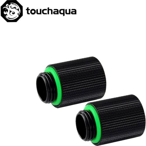 2PCS Bitspower Touchaqua G1/4" 20MM Extender Fittings,Water Cooling Kit Build Connector Black ,Silver,TA-F61