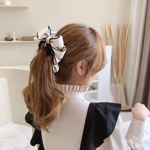 Women Girls Bow Hair Clips Ribbon Bow Imitation Banana Hair Clip Party Decorative Sweet Hair Accessories