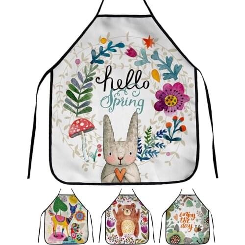 Wholesale Kitchen Apron For Women Cartoon Cooking Waterproof and Oilproof Cute Apron Chef Apron Baking Accessories Bibs Apron
