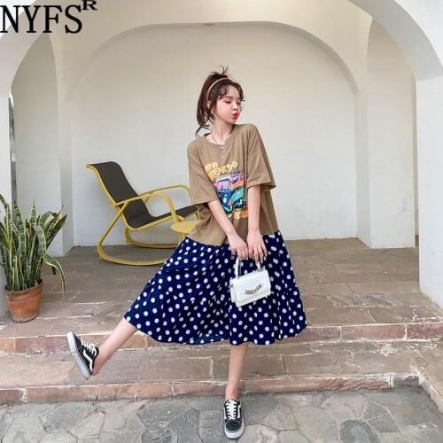 NYFS Summer dress 2021 Korean New Loose Woman Dress Vestidos Robe Elbise Fashion Printing Dresses