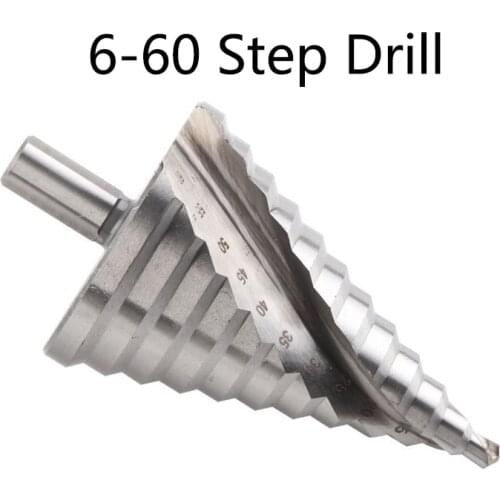 1Pcs 6-60mm HSS 4241 Step Drill Bit Drilling Power Tools For Metal High Speed Steel Wood Hole Cutter Cone Titanium Coated Drill