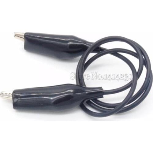 1PC 50cm Black Clips Crocodile Cable Alligator Jumper Wire Test Leads Multimeter Test