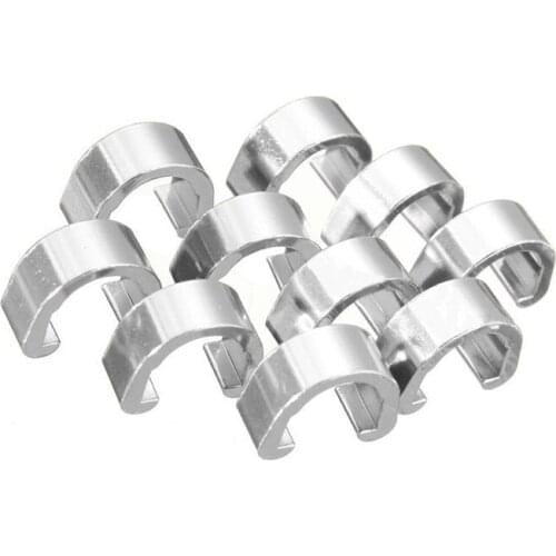 10pcs Aluminum Alloy Bicycle C-Type Buckle MTB Road Bike Brake Cable Frame U Buckle Organizer Oil Tube Guide Shifter Adapte