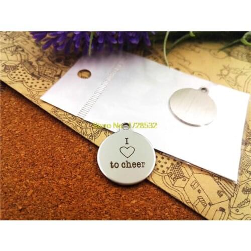 10pcs-stainless steel Charms "I love to cheer " DIY Charms Pendants for necklace/bracelet/keychain DIY jewelry