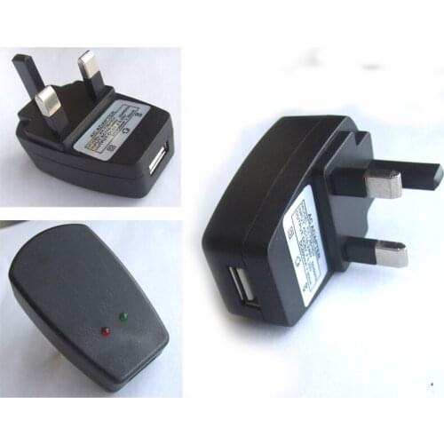 10pcs Red green LED UK plug AC 220V to DC 5V 500mA USB Power Charger Adapter