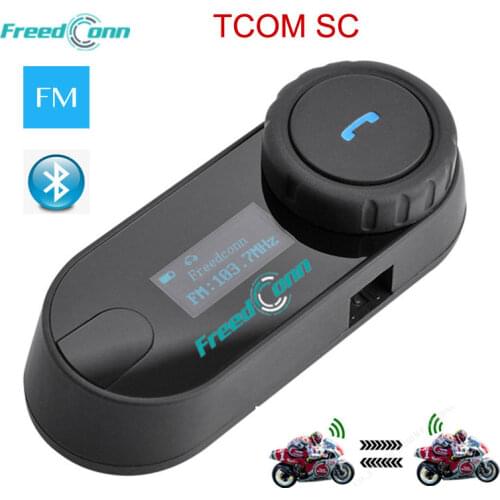 2PCS/LOT FreedConn Updated TCOM-SC BT Bluetooth Motorcycle Helmet Intercom Interphone Headset with LCD screen + FM Radio