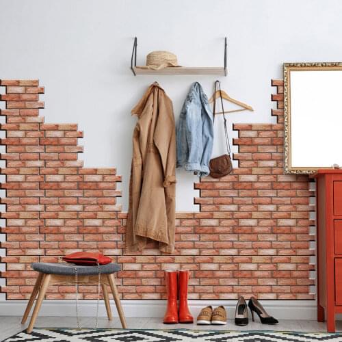 30x30cm 3D Tile Brick Wall Sticker Decor Waterproof Self-adhesive Waterproof Foam Panel DIY Backdrop Decor Wall Sticker