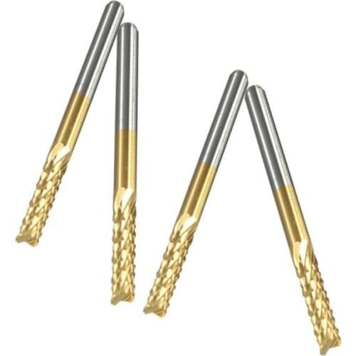38mm Length Titanium Coated 3.175mm Carbide Engraving Bit CNC/PCB Rotary Burrs Milling Cutter Drill Bit