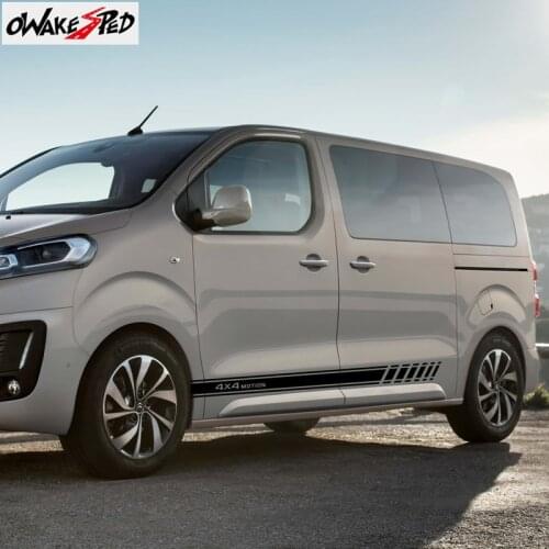 4 Motion Graphics Car Door Side Stripes Skirt Decor Sticker Auto Body Vinyl Decals For-Citroen Jumpy Spacetourer XS M XL