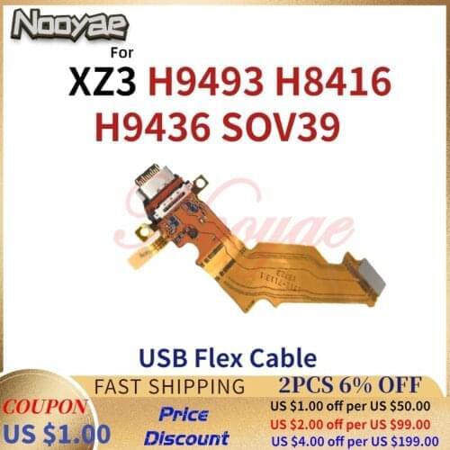 For Sony Xperia XZ3 H9493 H8416 H9436 SOV39 USB Dock Charging Port Type-C Plug Charger Connector Flex Cable Board 5pcs/lot