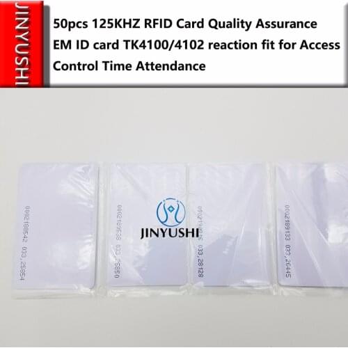 50pcs/lot Quality Assurance EM ID CARD 4100/4102 reaction ID card 125KHZ RFID Card fit for Access Control Time Attendance
