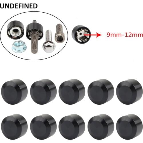 9-12mm For Harley Twin Cam Softail Dyna Black CNC Schrauben Motor Bolt Cap Cover Inner 7/16" Motorcycle Head Bolt Caps UNDEFINED