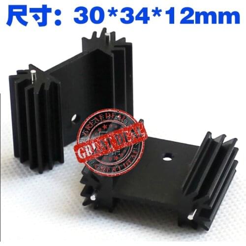 Free Ship 100PCS Aluminum Heatsink to220 heatsink 30*34*12MM Transistor heatsink Radiator black Cooling