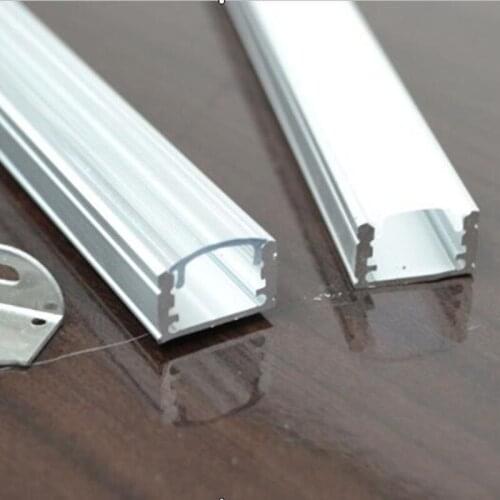 Free Shipping Small Size Surface Mounted Recessed Aluminium U Profile with cover and end caps and clips 2m/pcs 70m/lot