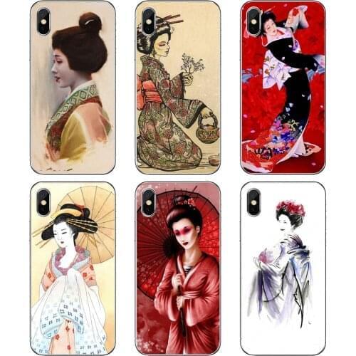 For Huawei P30 P40 P20 P7 P8 P9 P10 Lite Plus Pro 2015 2016 2017 Mini japanese-geisha-art-Beautiful Soft Covers