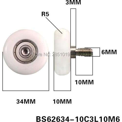 BSO62624-7C4L8M6Free Shipping 10pcs 626zz screw NTBG series Screw bearing pulley M6 round type cashbox sliding wheel roller