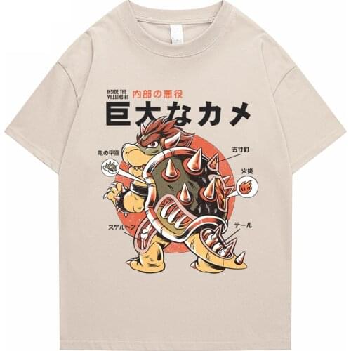 2021 Japanese Mens T-shirt Samurai Turtle Cool Unisex Summer T-shirt Funny Print Streetwear Top&Tee European Size T-shirt Men