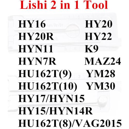Lishi 2 in 1 Tool HY15 HY16 HY17 HY20 HY20R HY22 K9 HON66 HON58R DAT17