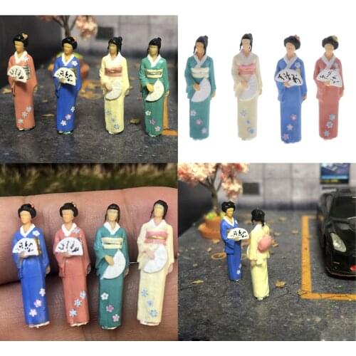 1:64 Scale Japanese Women Figures People Scenario Model Sandtable Ornaments