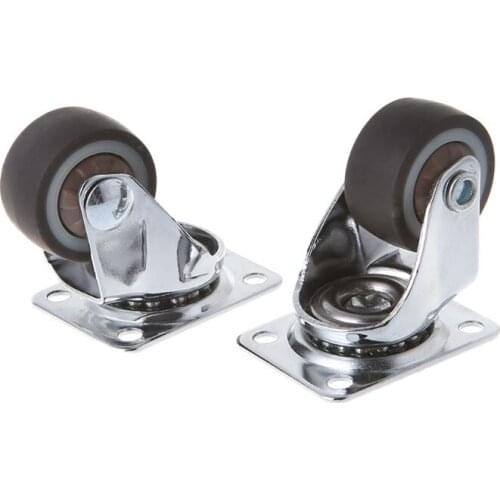 Mini Small Casters 1 Inch TPE rubber Super Mute Wheels For Bookcase Drawer Flower Racks