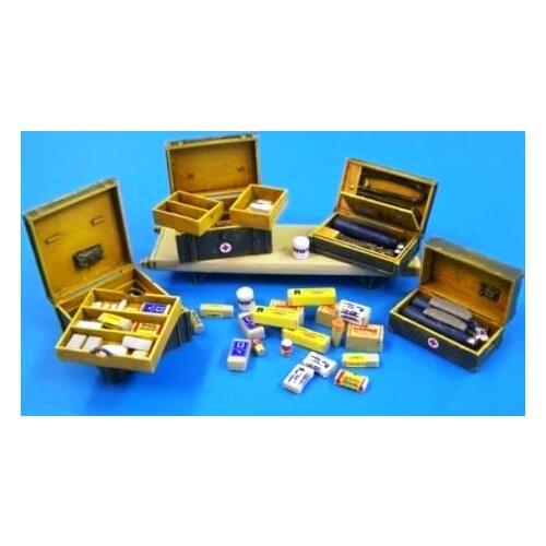 Scene model Resin German medical supplies set (including a lot of stickers) 1:35