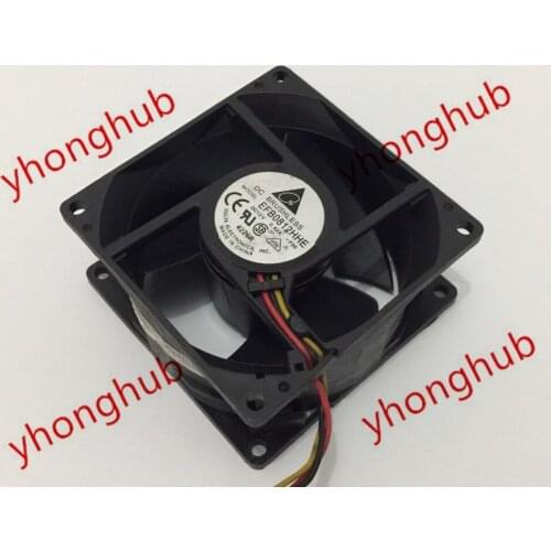 Delta Electronics EFB0812HHE F00 DC 12V 0.62A 3-Wire 80x80x38mm Server Cooling Fan