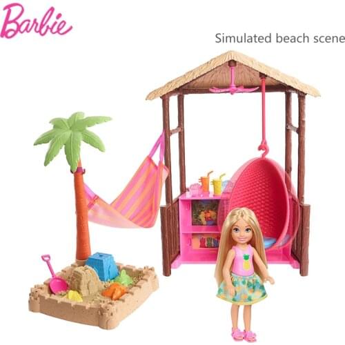 Original Barbie Doll Little Kelly At The Beach Mini Trip Ceiling Fan Accessories Kids Educationsal Toys for Girls FWV24