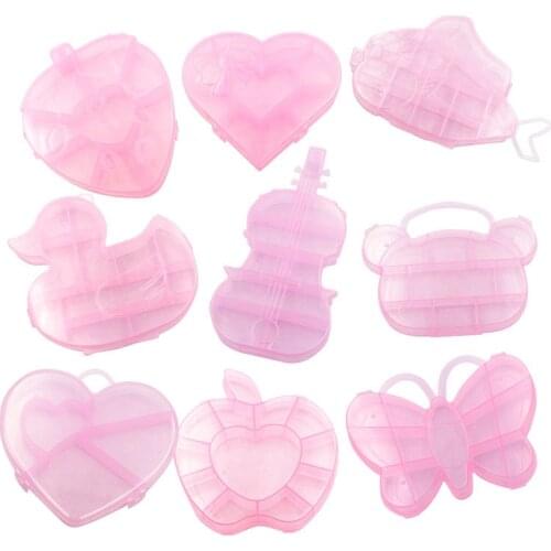 1pcs 17 Styles Animal Herat Compartment Plastic Storage Box Jewelry Earring Bead Screw Holder Case Display Organizer Containe