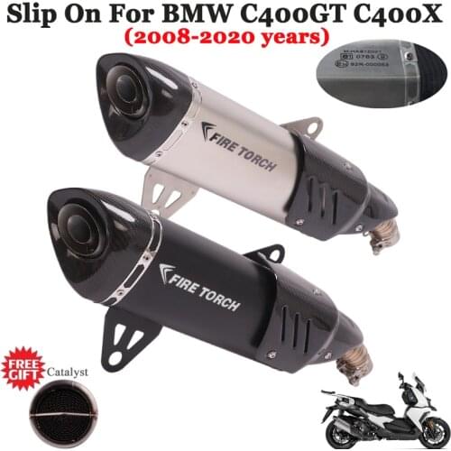 Full System For BMW C400X C400GT 2018 2019 2020 Motorcycle GP Exhaust Escape Link Pipe Carbon Fiber Muffler DB Killer Slip On