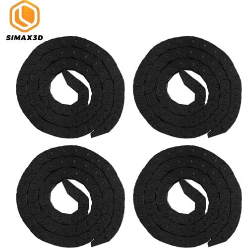 SIMAX3D 4pcs 10X11mm 1M Black Plastic Flexible Nested Semi Closed Drag Chain Cable Wire Carrier for 3D Printer CNC Router Mill