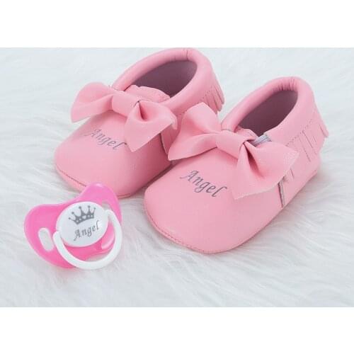 MIYOCAR personalized any name pink bling pacifier and baby shoes first walker luxurious style unique design PSH3
