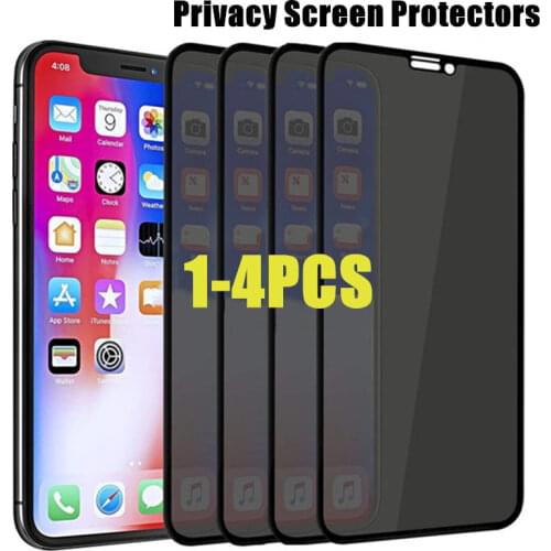 1-4Pcs 30 Degrees Privacy Screen Protectors for IPhone 12 11 Pro Max 12Mini Anti-spy Protective Glass for IPhone XS XR X 7 Plus