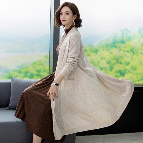 New Arrival Elegant Lady Spring Solid Color Wool Loose Knitting Cardigan Long Sleeve Free Shipping
