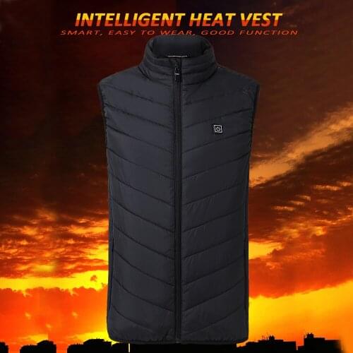 Hiking Vests USB Electric Heated Vest Men&Women Heating Waistcoat Thermal Warm Clothing Feather Hot Sale Winter Heated Jacket